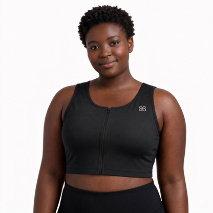 Large Size High-Strength Sports Bra – Women's Shockproof Running, Big Chest Support, Small Front Zipper