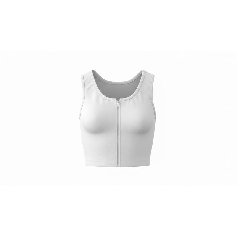 Large Size High-Strength Sports Bra – Women's Shockproof Running, Big Chest Support, Small Front Zipper